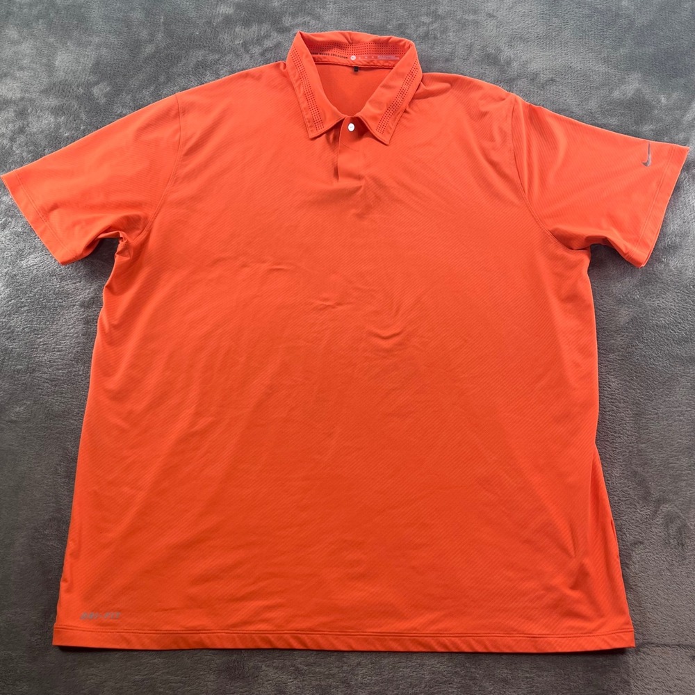 Nike Golf Tiger Woods Collection Dri-FIT Polo Shirt Orange Mens XL 639047-841